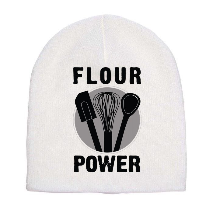 FLOUR POWER Baking Cooking Bread Making Chefs Short Acrylic Beanie