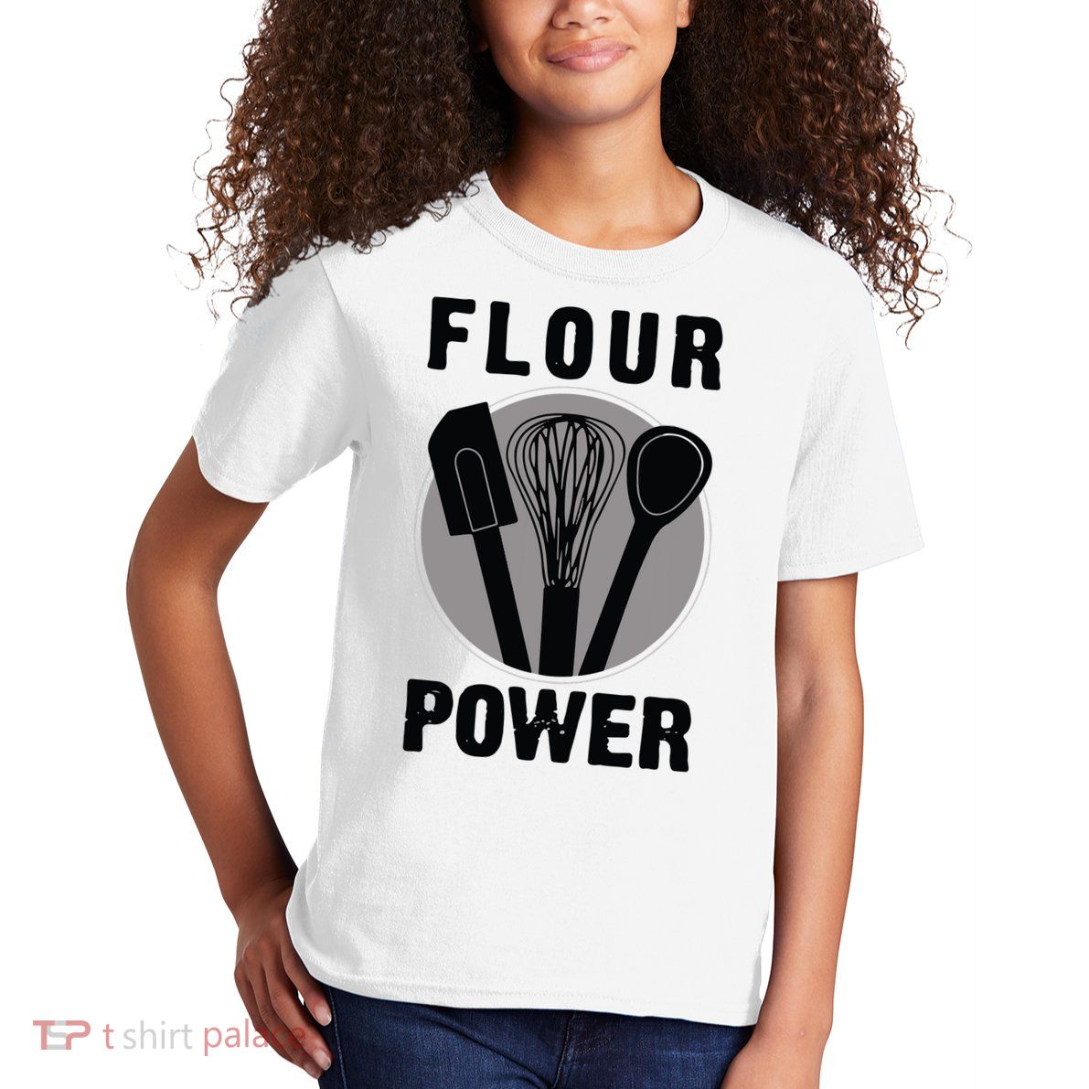 FLOUR POWER Baking Cooking Bread Making Chefs Kids T-Shirt