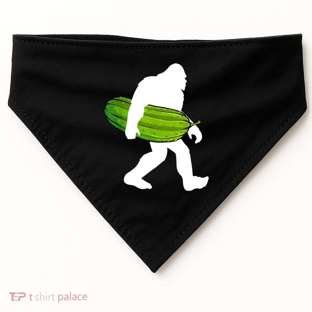 Funny Pickle Bigfoot Cucumber Pickle Lover Gift USA-Made Doggie Bandana