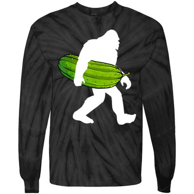 Funny Pickle Bigfoot Cucumber Pickle Lover Gift Tie-Dye Long Sleeve Shirt