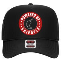 Funny Powered By Chipotle Design Chili Pepper High Crown Mesh Back Trucker Hat