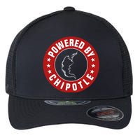 Funny Powered By Chipotle Design Chili Pepper Flexfit Unipanel Trucker Cap