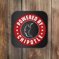 Funny Powered By Chipotle Design Chili Pepper Coaster