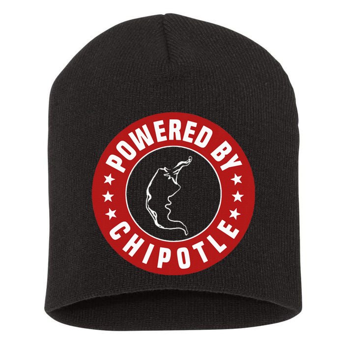 Funny Powered By Chipotle Design Chili Pepper Short Acrylic Beanie