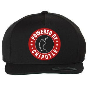 Funny Powered By Chipotle Design Chili Pepper Wool Snapback Cap