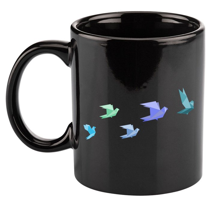 Flying Paper Birds 11oz C Handle Ceramic Mug