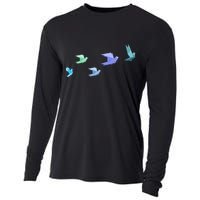 Flying Paper Birds Cooling Performance Long Sleeve Crew