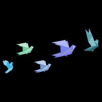 Flying Paper Birds Tie-Dye T-Shirt