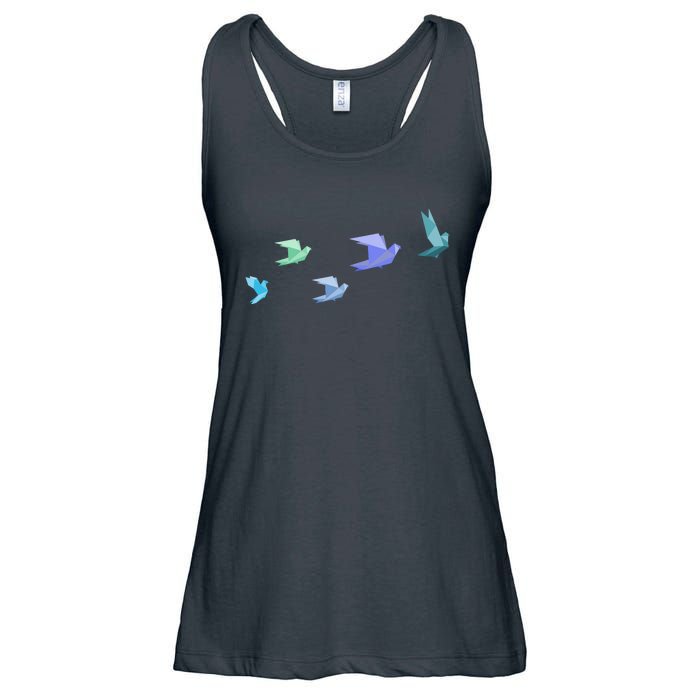 Flying Paper Birds Ladies Essential Flowy Tank