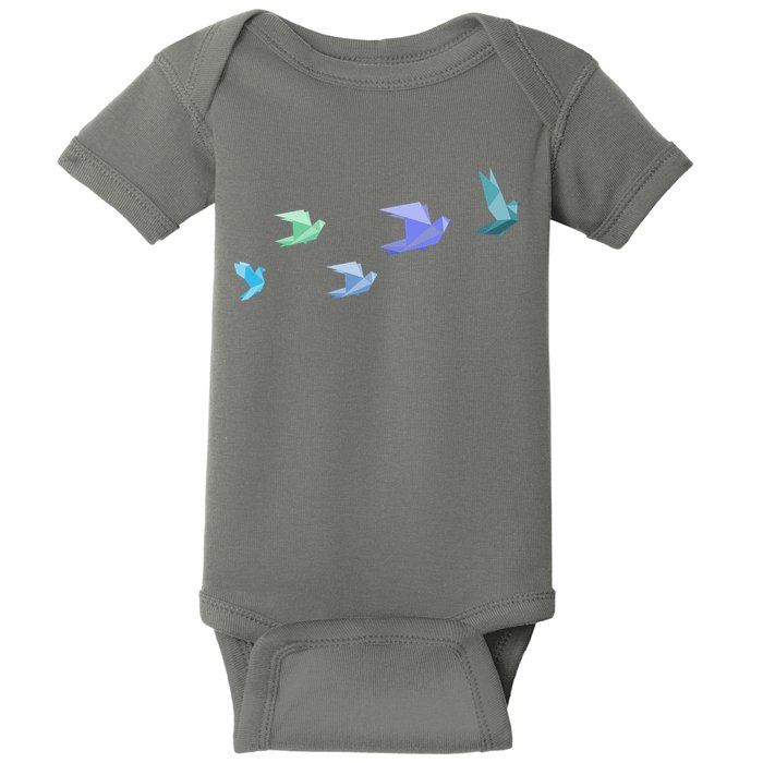 Flying Paper Birds Baby Bodysuit