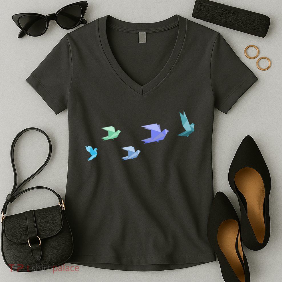 Flying Paper Birds Women's V-Neck T-Shirt