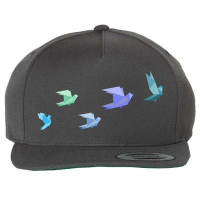 Flying Paper Birds Wool Snapback Cap