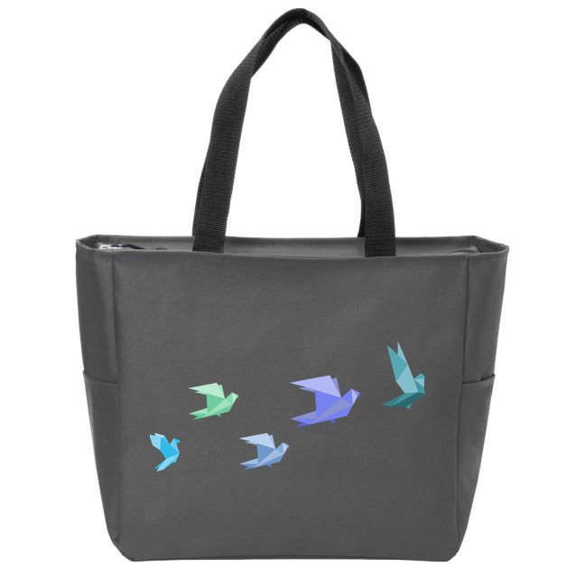 Flying Paper Birds Zip Tote Bag