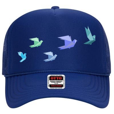 Flying Paper Birds High Crown Mesh Back Trucker Hat