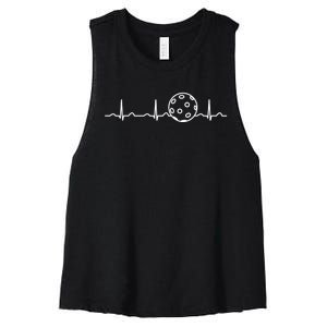 Funny Pickleball Ball Heartbeat Apparel Player Fan Mens Boys Women's Racerback Cropped Tank