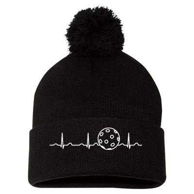 Funny Pickleball Ball Heartbeat Apparel Player Fan Mens Boys Pom Pom 12in Knit Beanie