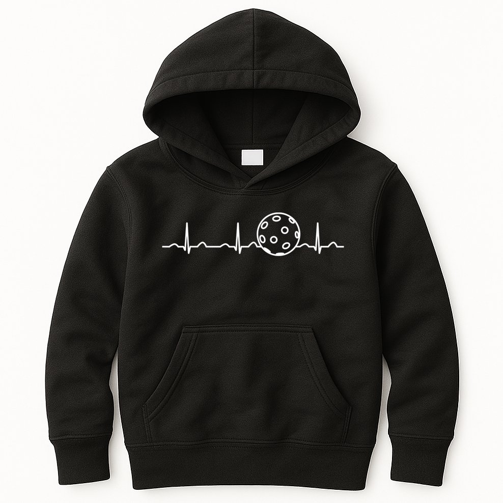 Funny Pickleball Ball Heartbeat Apparel Player Fan Mens Boys Kids Hoodie