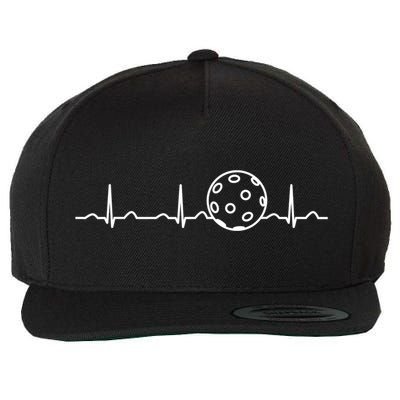 Funny Pickleball Ball Heartbeat Apparel Player Fan Mens Boys Wool Snapback Cap