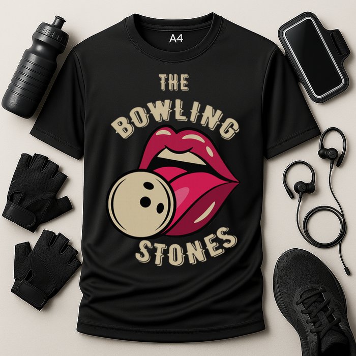 Funny Pun Bowling Stone Cooling Performance Crew T-Shirt