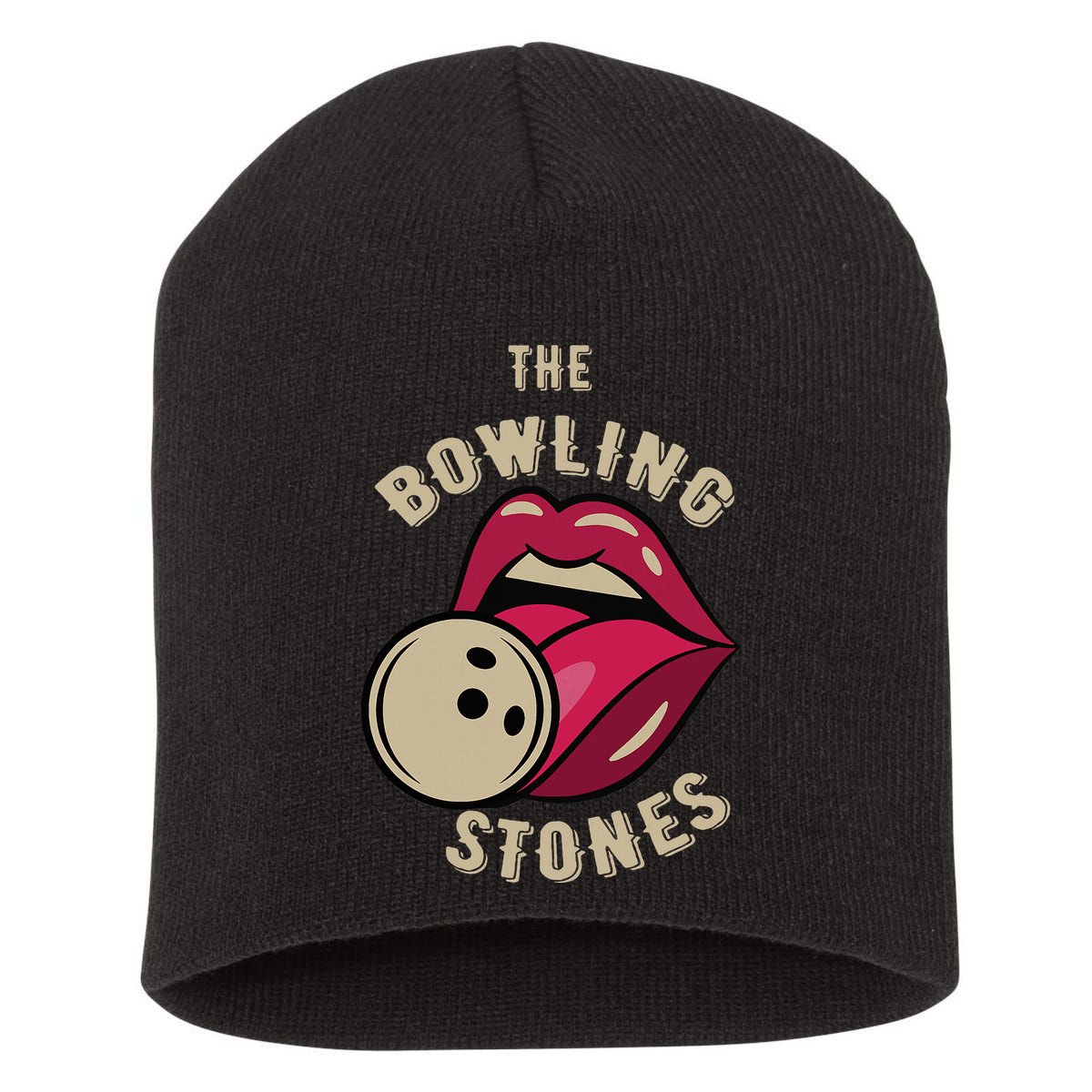 Funny Pun Bowling Stone Short Acrylic Beanie