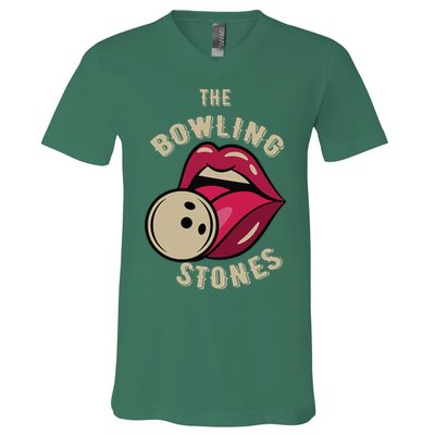 Funny Pun Bowling Stone V-Neck T-Shirt
