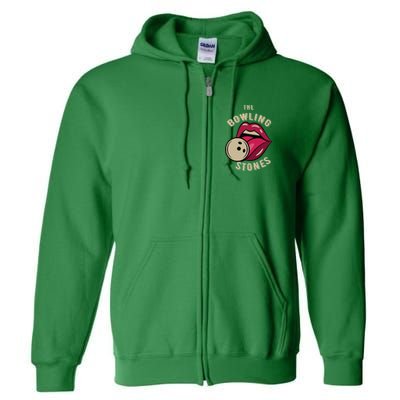 Funny Pun Bowling Stone Full Zip Hoodie