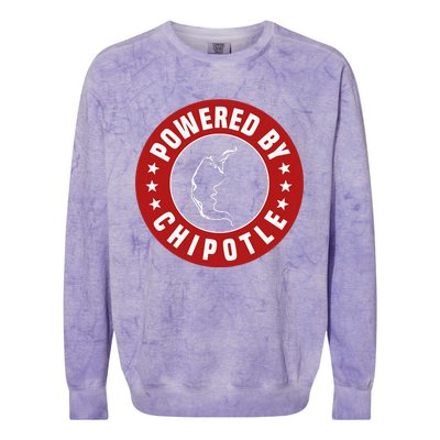 Funny Powered By Chipotle Design Chili Pepper Colorblast Crewneck Sweatshirt