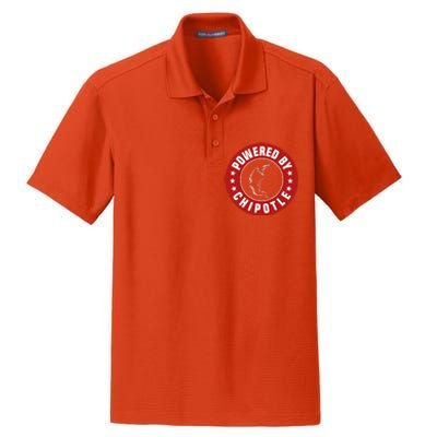 Funny Powered By Chipotle Design Chili Pepper Dry Zone Grid Polo