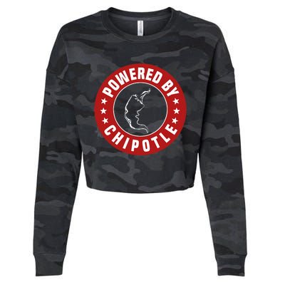 Funny Powered By Chipotle Design Chili Pepper Cropped Pullover Crew