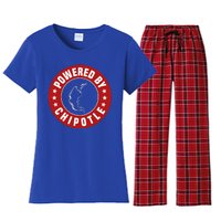 Funny Powered By Chipotle Design Chili Pepper Women's Flannel Pajama Set