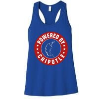 Funny Powered By Chipotle Design Chili Pepper Women's Racerback Tank