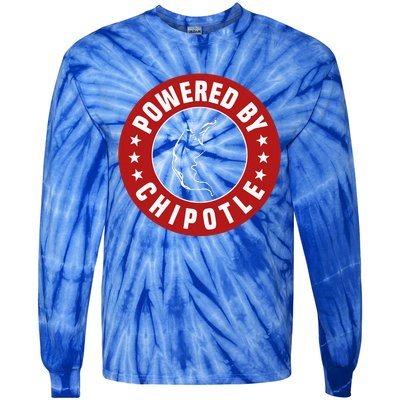 Funny Powered By Chipotle Design Chili Pepper Tie-Dye Long Sleeve Shirt