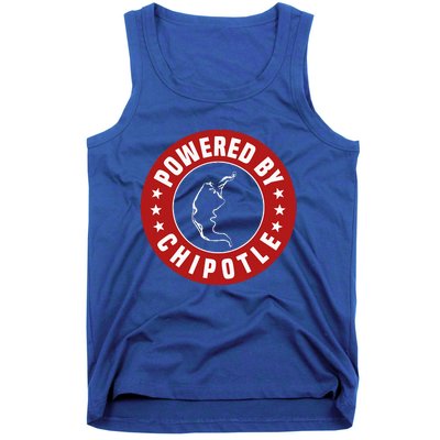 Funny Powered By Chipotle Design Chili Pepper Tank Top