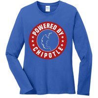 Funny Powered By Chipotle Design Chili Pepper Ladies Long Sleeve Shirt