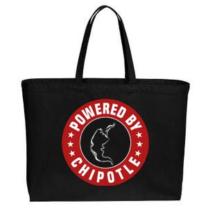 Funny Powered By Chipotle Design Chili Pepper Cotton Canvas Jumbo Tote