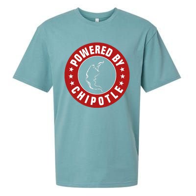 Funny Powered By Chipotle Design Chili Pepper Sueded Cloud Jersey T-Shirt