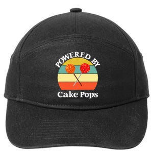 funny Powered By Cake Pops 7-Panel Snapback Hat