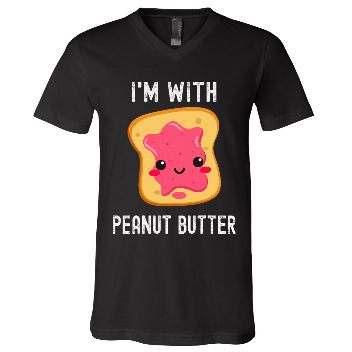 Funny Peanut Butter Jelly Matching Couples V-Neck T-Shirt