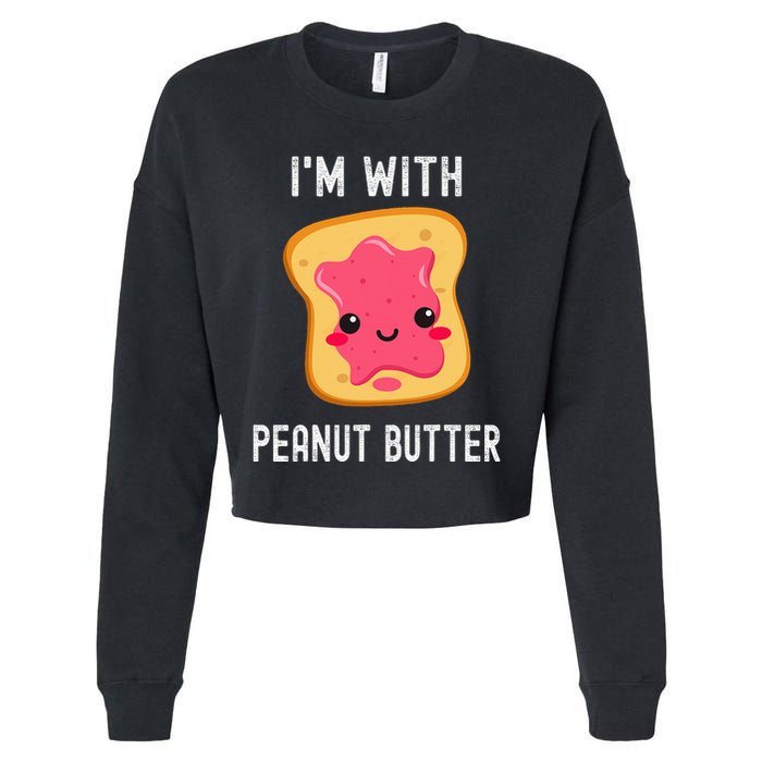Funny Peanut Butter Jelly Matching Couples Cropped Pullover Crew