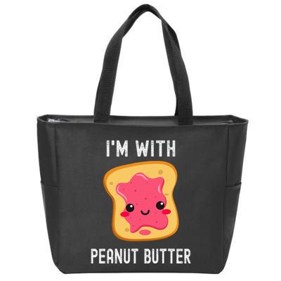 Funny Peanut Butter Jelly Matching Couples Zip Tote Bag
