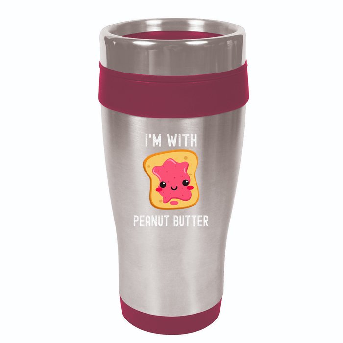 Funny Peanut Butter Jelly Matching Couples 16oz Travel Tumbler