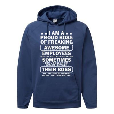 Funny Proud Boss Employee Appreciation Office Performance Fleece Hoodie