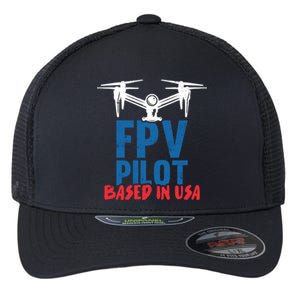 Fpv Pilot Based In Usa Drone Pilot Gift Flexfit Unipanel Trucker Cap