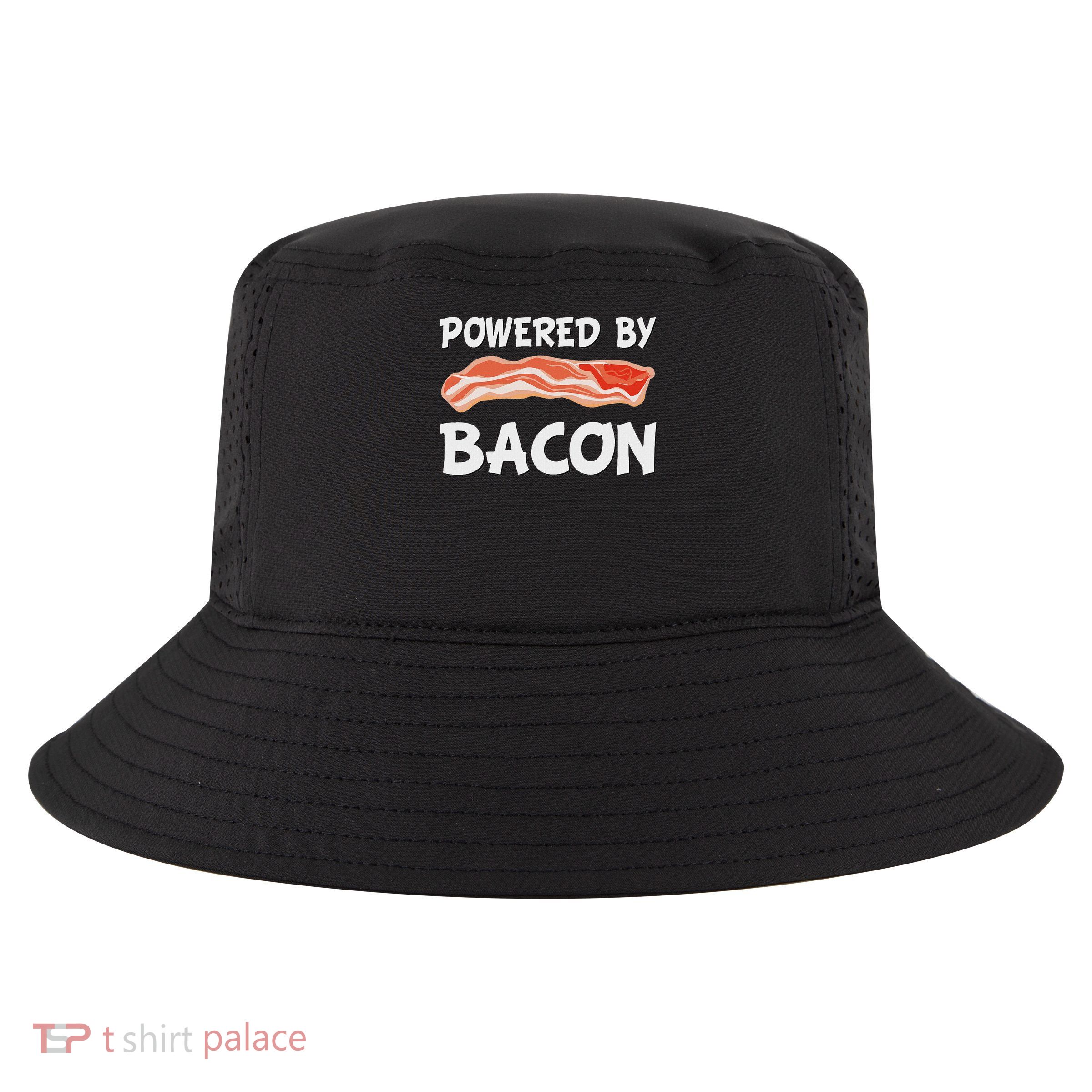 Funny Powered By Bacon Bacon Lovers Gift Cool Comfort Performance Bucket Hat