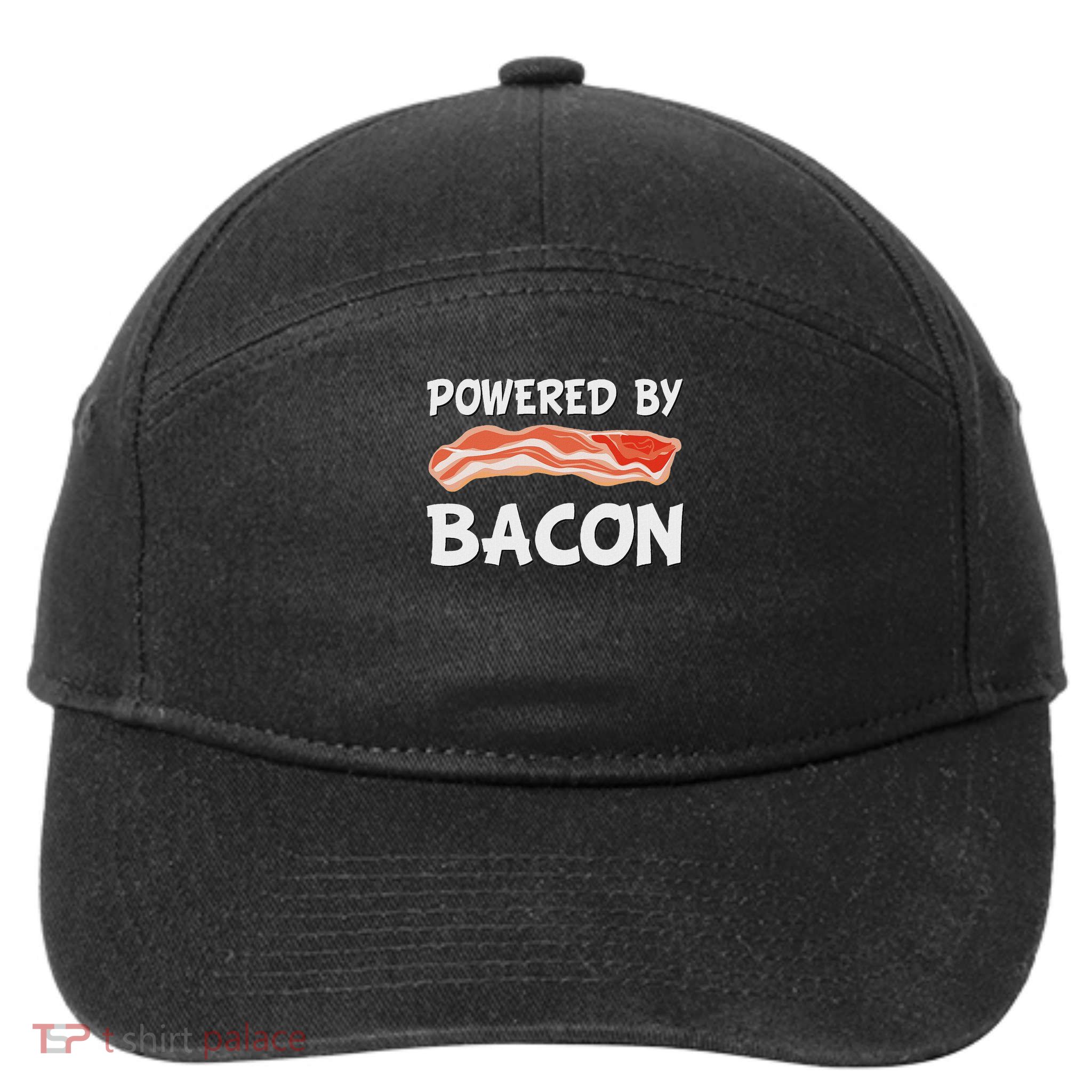 Funny Powered By Bacon Bacon Lovers Gift 7-Panel Snapback Hat