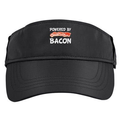 Funny Powered By Bacon Bacon Lovers Gift Adult Drive Performance Visor