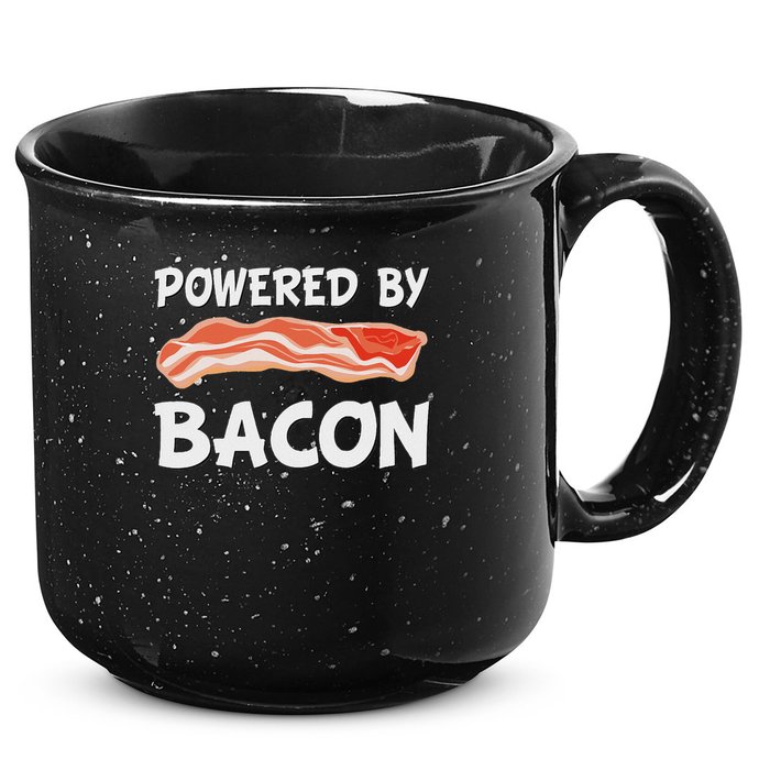 Funny Powered By Bacon Bacon Lovers Gift 15oz Campfire Ceramic Mug
