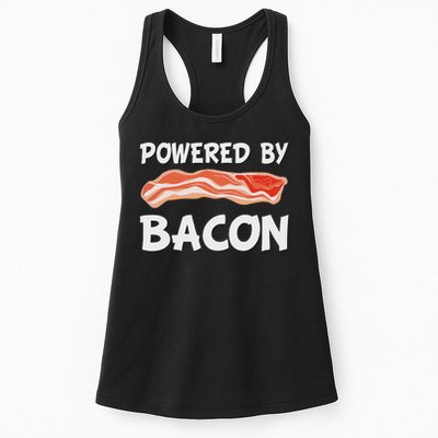 Funny Powered By Bacon Bacon Lovers Gift Womens Tank Top
