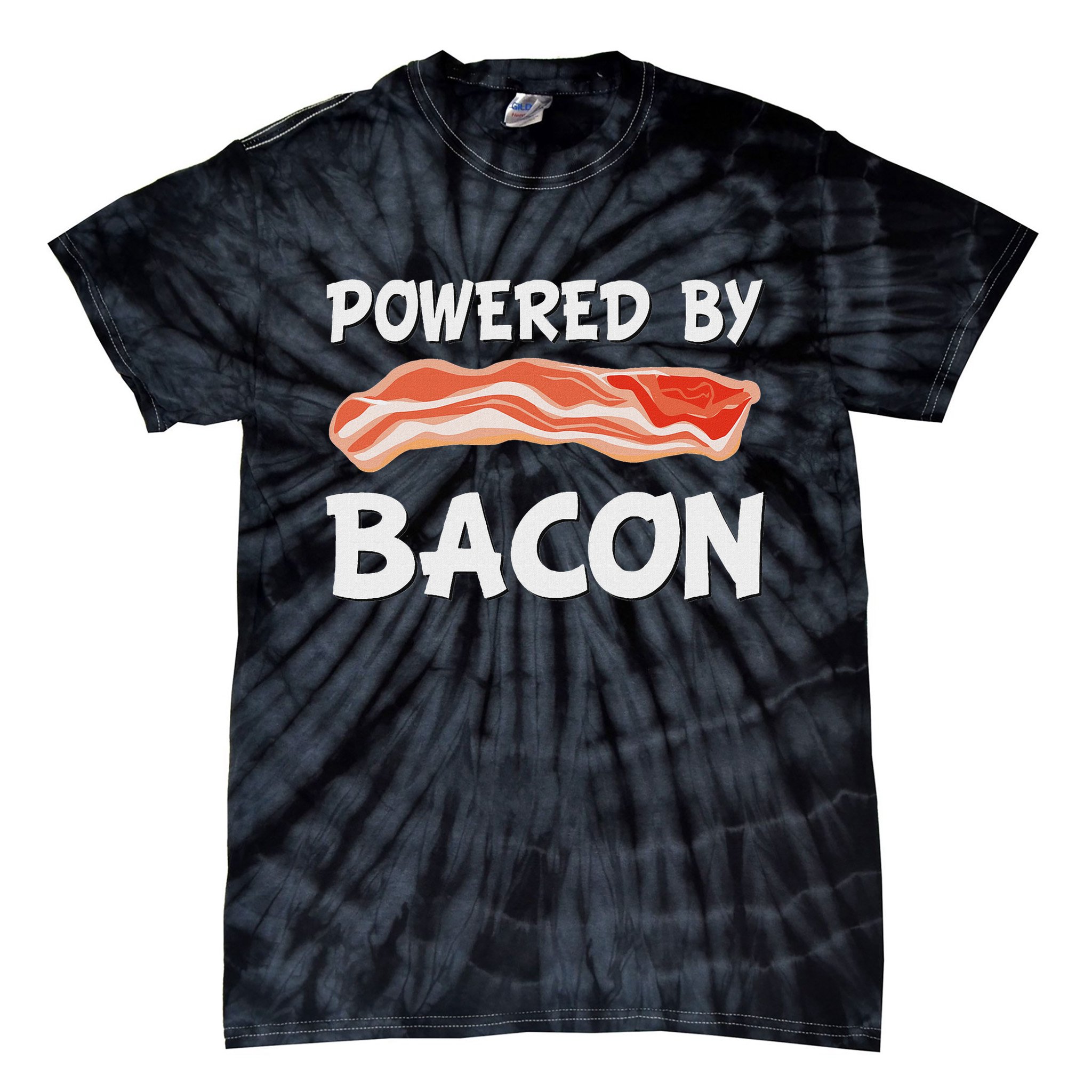 Funny Powered By Bacon Bacon Lovers Gift Tie-Dye T-Shirt
