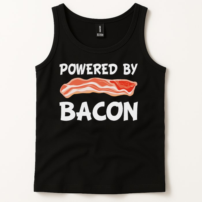 Funny Powered By Bacon Bacon Lovers Gift Tank Top
